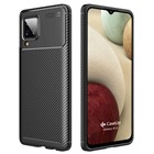 CaseUp Samsung Galaxy A12 Kılıf Fiber Design Siyah